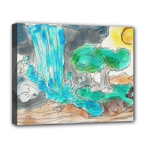 Doodle Sketch Drawing Landscape Deluxe Canvas 20  X 16   by Celenk