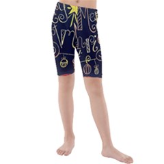 Chalk Chalkboard Board Frame Kids  Mid Length Swim Shorts by Celenk