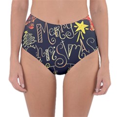 Chalk Chalkboard Board Frame Reversible High-waist Bikini Bottoms by Celenk