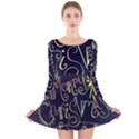 Chalk Chalkboard Board Frame Long Sleeve Velvet Skater Dress View1