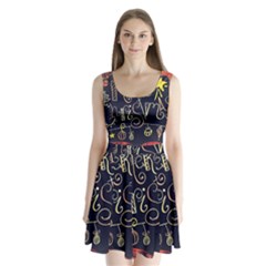 Chalk Chalkboard Board Frame Split Back Mini Dress  by Celenk