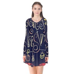 Chalk Chalkboard Board Frame Flare Dress by Celenk