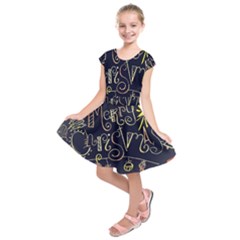 Chalk Chalkboard Board Frame Kids  Short Sleeve Dress by Celenk