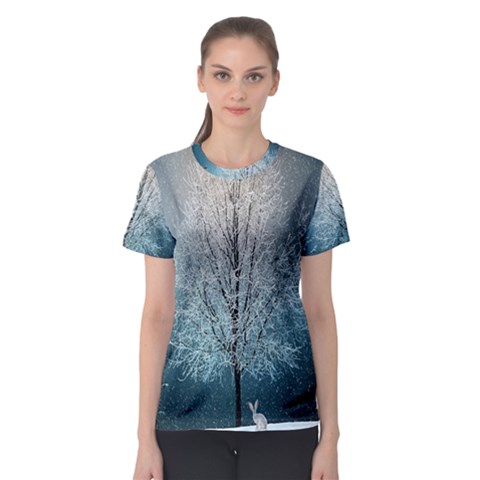 Winter Wintry Snow Snow Landscape Women s Sport Mesh Tee by Celenk