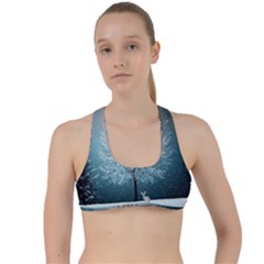 Winter Wintry Snow Snow Landscape Criss Cross Racerback Sports Bra by Celenk