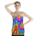 Abstract Pattern Painting Shapes Strapless Top View1