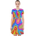 Abstract Pattern Painting Shapes Adorable in Chiffon Dress View1