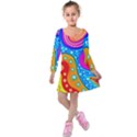 Abstract Pattern Painting Shapes Kids  Long Sleeve Velvet Dress View1