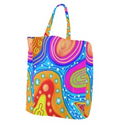 Abstract Pattern Painting Shapes Giant Grocery Zipper Tote by Celenk