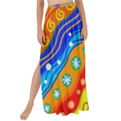 Abstract Pattern Painting Shapes Maxi Chiffon Tie-up Sarong by Celenk