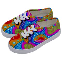 Abstract Pattern Painting Shapes Kids  Classic Low Top Sneakers by Celenk