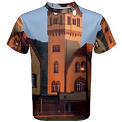 Blue Hour Colliery House Men s Cotton Tee by Celenk