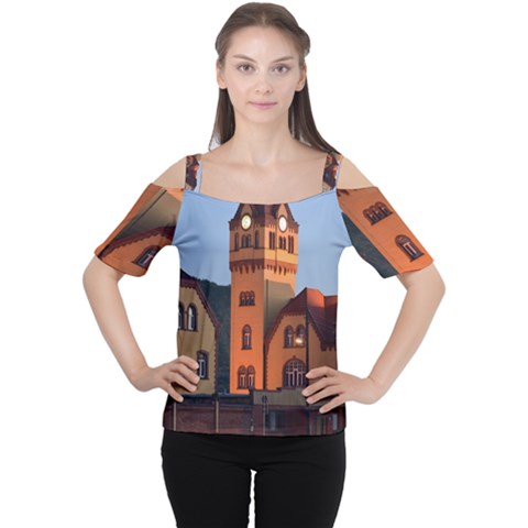 Blue Hour Colliery House Cutout Shoulder Tee by Celenk