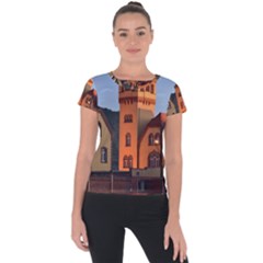 Blue Hour Colliery House Short Sleeve Sports Top  by Celenk