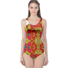 Abstract Background Pattern Doodle One Piece Swimsuit