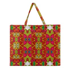 Abstract Background Pattern Doodle Zipper Large Tote Bag