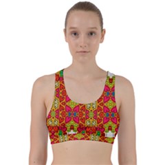 Abstract Background Pattern Doodle Back Weave Sports Bra by Celenk