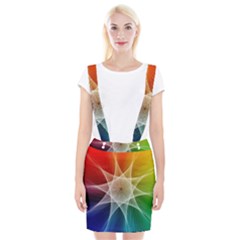 Abstract Star Pattern Structure Braces Suspender Skirt by Celenk