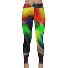 Circle Lines Wave Star Abstract Classic Yoga Leggings by Celenk