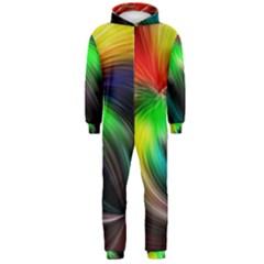 Circle Lines Wave Star Abstract Hooded Jumpsuit (men)  by Celenk