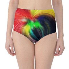 Circle Lines Wave Star Abstract High-waist Bikini Bottoms by Celenk