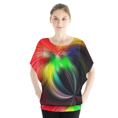 Circle Lines Wave Star Abstract Blouse by Celenk