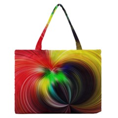 Circle Lines Wave Star Abstract Zipper Medium Tote Bag by Celenk