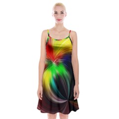 Circle Lines Wave Star Abstract Spaghetti Strap Velvet Dress by Celenk