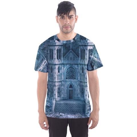 Church Stone Rock Building Men s Sports Mesh Tee by Celenk