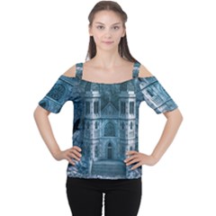 Church Stone Rock Building Cutout Shoulder Tee