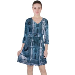 Church Stone Rock Building Ruffle Dress