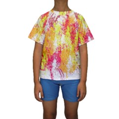 Painting Spray Brush Paint Kids  Short Sleeve Swimwear