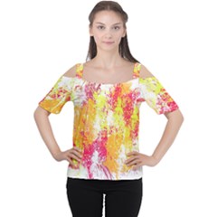 Painting Spray Brush Paint Cutout Shoulder Tee