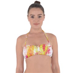 Painting Spray Brush Paint Halter Bandeau Bikini Top