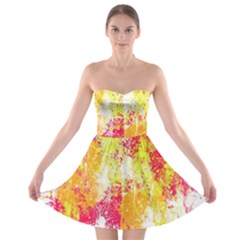 Painting Spray Brush Paint Strapless Bra Top Dress