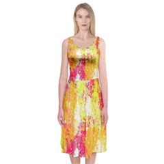 Painting Spray Brush Paint Midi Sleeveless Dress