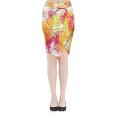 Painting Spray Brush Paint Midi Wrap Pencil Skirt by Celenk