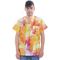 Painting Spray Brush Paint Men s V-Neck Scrub Top