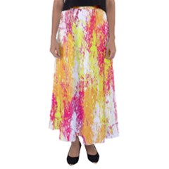 Painting Spray Brush Paint Flared Maxi Skirt