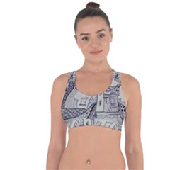 Doodle Drawing Texture Style Cross String Back Sports Bra by Celenk