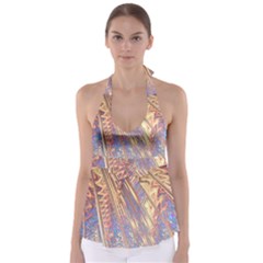 Flourish Artwork Fractal Expanding Babydoll Tankini Top by Celenk