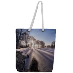 Winter Lake Cold Wintry Frozen Full Print Rope Handle Tote (large) by Celenk