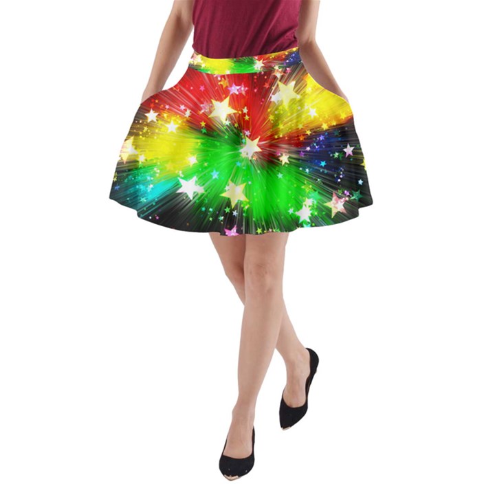 Star Abstract Pattern Background A-Line Pocket Skirt