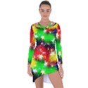 Star Abstract Pattern Background Asymmetric Cut-Out Shift Dress View1