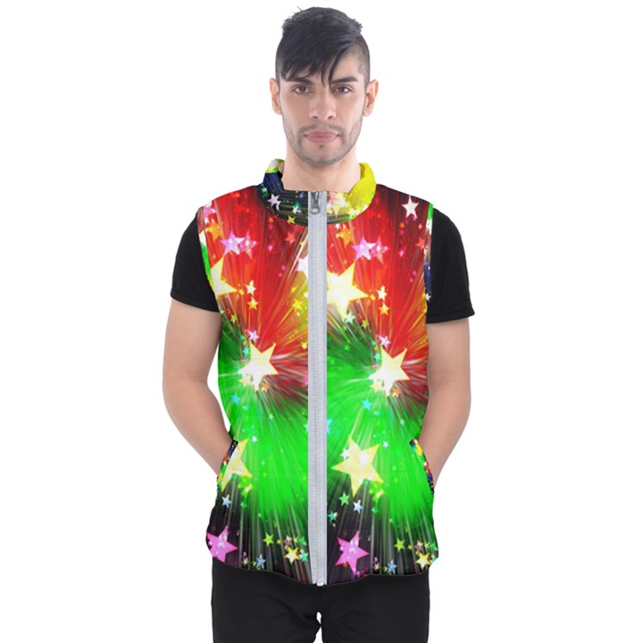 Star Abstract Pattern Background Men s Puffer Vest