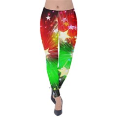 Star Abstract Pattern Background Velvet Leggings by Celenk