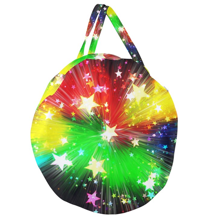 Star Abstract Pattern Background Giant Round Zipper Tote