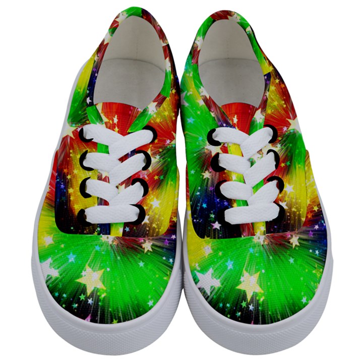 Star Abstract Pattern Background Kids  Classic Low Top Sneakers