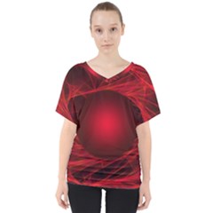 Abstract Scrawl Doodle Mess V-neck Dolman Drape Top by Celenk