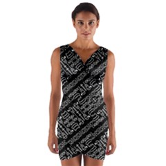 Tribal Stripes Pattern Wrap Front Bodycon Dress by dflcprints